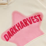 Men Fleece Lined Hoodie Embroidered Hoodie Men's High Street Ins Loose Pullover Hoodie