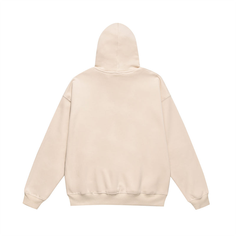 Men Fleece Lined Hoodie Hooded Sweater Loose Men's Clothing Ins Letter Embroidered Printed Pullover