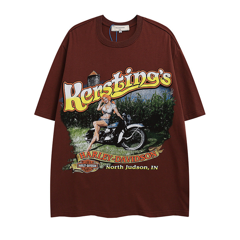 Men T Shirt Hiphop High Street Short-Sleeved T-shirt Men's Fashion Brand Summer