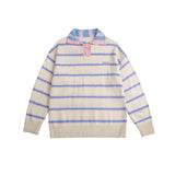 Unisex Sweatshirt Autumn College Style Striped Sweater
