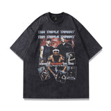 Men's T Shirt Printed Worn Looking Washed-out Short-Sleeved T-shirt Men's and Women's Vintage Loose