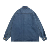 Men Denim Jacket Men's Lapel Shirt Jacket Spring and Autumn