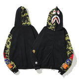 Bathing Ape Hoodie Spring and Autumn Cardigan Zipper Hooded Casual plus Size Loose Sweater Coat