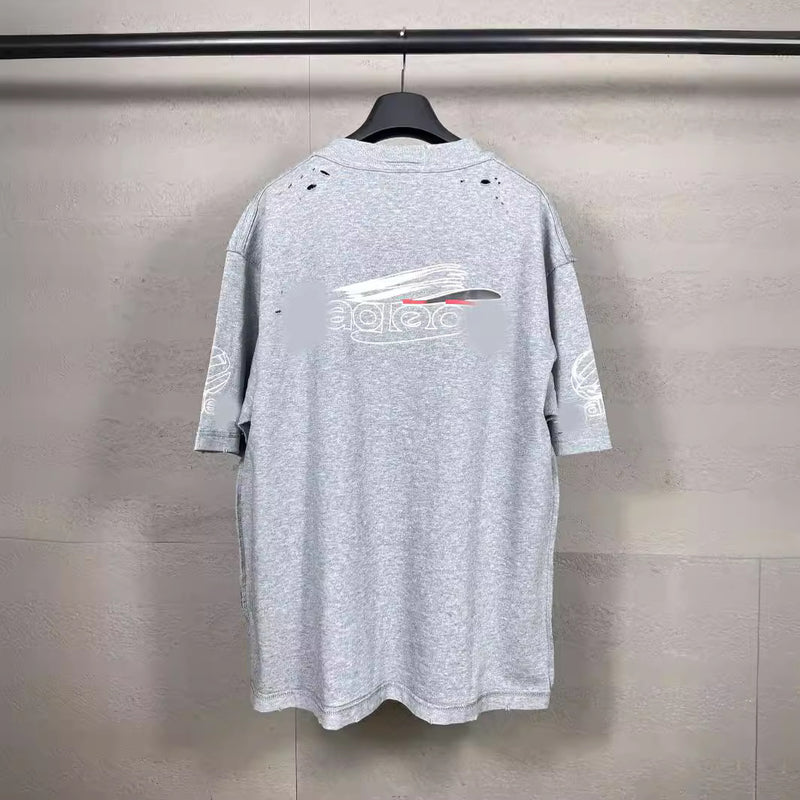 Men T-shirts Alphabet Short Sleeve T-Shirt Loose Crew Neck Half Sleeve Casual