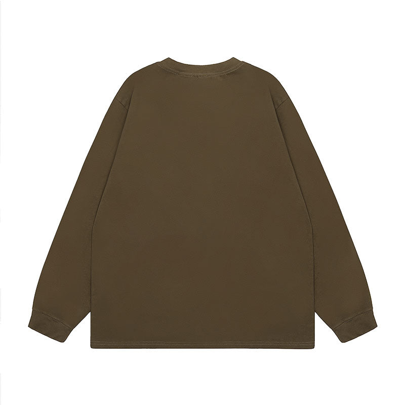 Men Long Sleeve Shirt out Door Mechanical Style Long Sleeve T-shirt Men's and Women's Retro Easy Matching Top Autumn