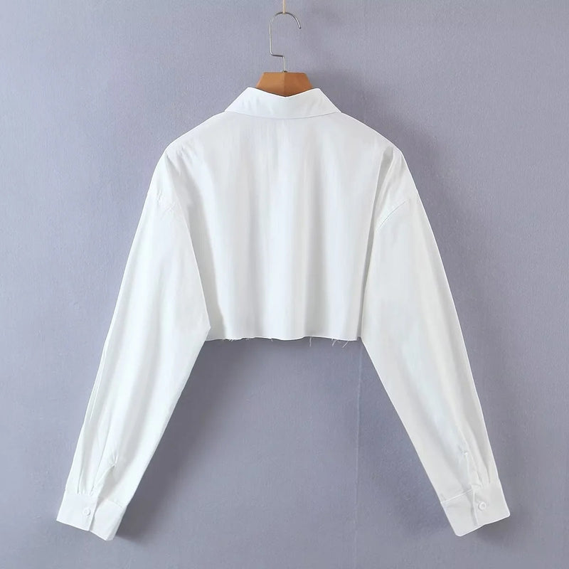 Women T-Shirt Short Shirt Women's Autumn Single-Breasted Top