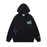 Men Hoodie Vibe Trendy Butterfly Graffiti Printed Hoodie