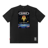 Men T Shirt Cartoon Printed Short-Sleeved T-shirt Men and Women Street Cotton Casual