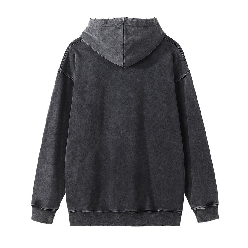 Men Hoodie Hip Hop Trend Rose Character Printed Hoodie