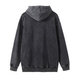 Men Hoodie Washed Distressed Hooded Sweaters Menswear Casual Loose Long Sleeve
