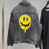 Graffiti Bomber Jacket Graffiti Cola Embroidery Denim