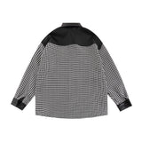 Men Long Sleeved T Shirt Contrast Color Stitching Long-Sleeved Shirt Men's Lapel Shirt Coat Spring and Autumn