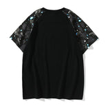 Bathing Ape T Shirt Summer Luminous Starry Sky Cartoon Printed Short Sleeve T-shirt