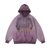 Men Hoodie Sweater Men's Autumn and Winter Oil Painting Printing Loose Hooded