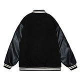Men Cotton Mixed Jacket Coat Embroidered Letter Baseball Uniform Jacket Men Loose Stitching Jacket