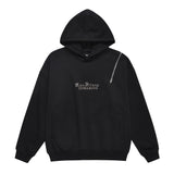 Men Fleece Lined Hoodie Autumn and Winter Pullover Sweater Men's Zipper Metal Letter Hoodie Trendy Brand Street