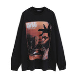 Men Long Sleeve Shirt Hiphop Portrait Retro Long Sleeve Bottoming T-shirt Men and Women Vibe Idle Style