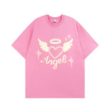 Men T Shirt Sweet Cool Love Puff Print Couple Short Sleeve T-shirt Men and Women
