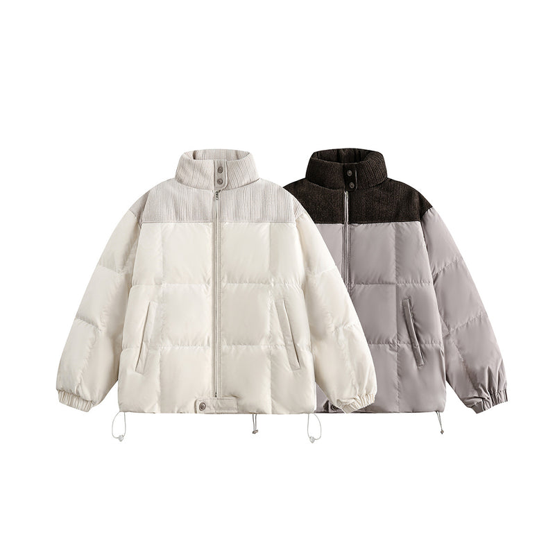 Unisex Jacket Winter Minimalist Stand Collar Stitching down Jacket