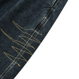 Unisex Jeans Straight Loose Washed-out Jeans