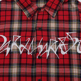 Men Long Sleeved T Shirt Spring and Autumn Lattice Shirt Men Letter Embroidery Loose Shirt Coat