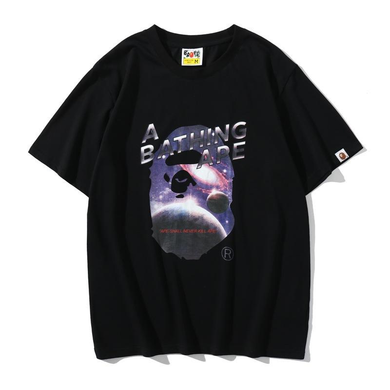 Bathing Ape T Shirt Summer Milky Way Ape Head Short Sleeve T-shirt