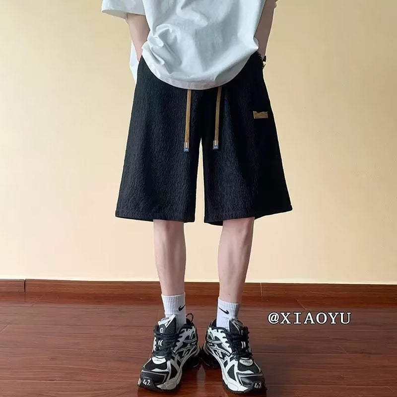 Men Sweatpants Sports Shorts Men's Summer Wide Leg Straight Casual