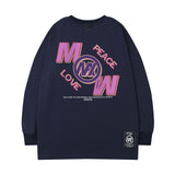 Men Long Sleeve Shirt Printed Long Sleeve T-shirt Men and Women Retro Loose Couple Casual