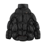 Men Cotton Padded Jacket Pure Color Thickened Bread Coat Men's Winter Warm Cotton-Padded Coat