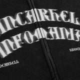 Men Fleece Lined Hoodie Portrait Printing Hooded Cardigan Sweater Men's Washed Distressed Coat