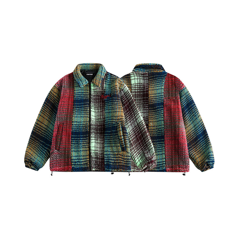 Unisex Jacket Winter Vintage Colored Mosaic Cotton Jacket
