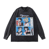Men Long Sleeve Shirt Printed Distressed Bottoming Long Sleeve T-shirt Men and Women Ins
