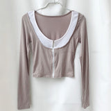 Women Long Sleeve Shirt Autumn Winter Assorted Colors Top Women's Short