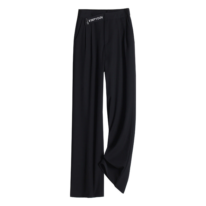 Palazzo Pants Wide Leg Pants Spring and Autumn Loose Black Straight Casual Pants Suit