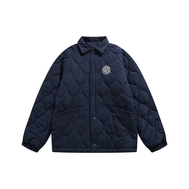 Unisex Jacket Winter Diamond Lattice Cotton Jacket
