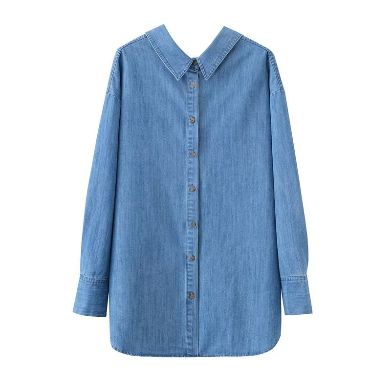 Women's T-Shirt Spring Versatile Casual Loose Denim Shirt