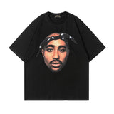 Men's T Shirt Printed round Neck Short Sleeve T-shirt Men's and Women's Retro Loose