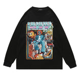 Men Long Sleeve Shirt Gothic Style Printed Sweater Men's and Women's Hip Hop Retro Long Sleeve T-shirt