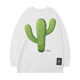 Men Long Sleeve Shirt Printed Long Sleeve T-shirt Men and Women Retro Loose Couple Casual
