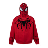 Men Hoodie Masked Spider-Man Zipper Hooded Sweater Embroidered Long Sleeve Cardigan Sweater