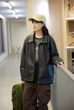 Unisex Jacket Fall Topstitching Special Embroidered Leather Women's Clothing