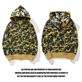 Bathing Ape Hoodie Joint S24 Falcon Full Zip Camouflage Loose Hooded Sweater