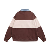 Men Hoodie Stitching Embroidered Letters Men's Loose Spring and Autumn Long Sleeve Polo Shirt