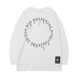 Men Long Sleeve Shirt T-shirt Men's and Women's Autumn and Winter Rose Letter Print Loose Design