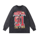 Men Long Sleeve Shirt Hip Hop Retro Vintage Long Sleeve T-shirt Men and Women All-Match Casual Bottoming Top