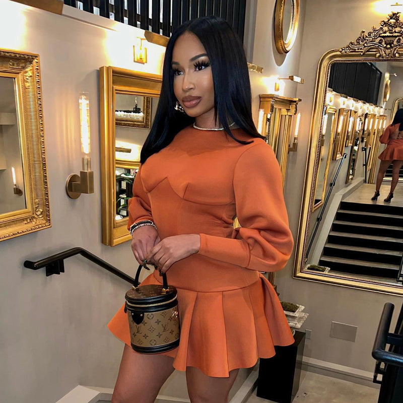Women Dresses Fall Winter Fashion Mini Dress