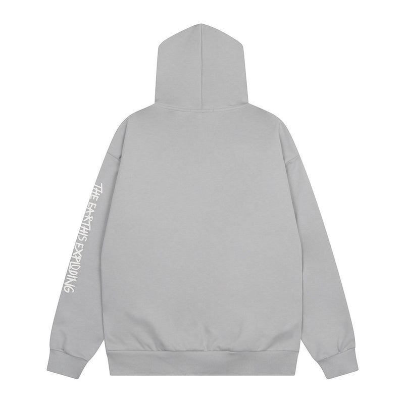 Men Hoodie Autumn Loose Sports Long Sleeve Zipper Jacket