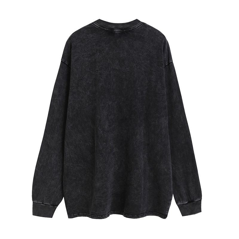 Men Long Sleeve Shirt Vintage Long Sleeve T-shirt Men and Women Vintage Retro Easy Matching Base