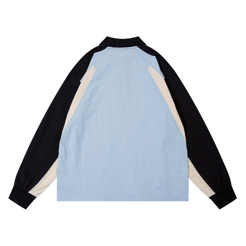 Men Hoodie Lapel Sweater Men's Casual Loose Half Zipper Pullover Long Sleeve Shirt