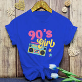 2024New Funny 90'S Girls Printed T-Shirts Fashion Women Short